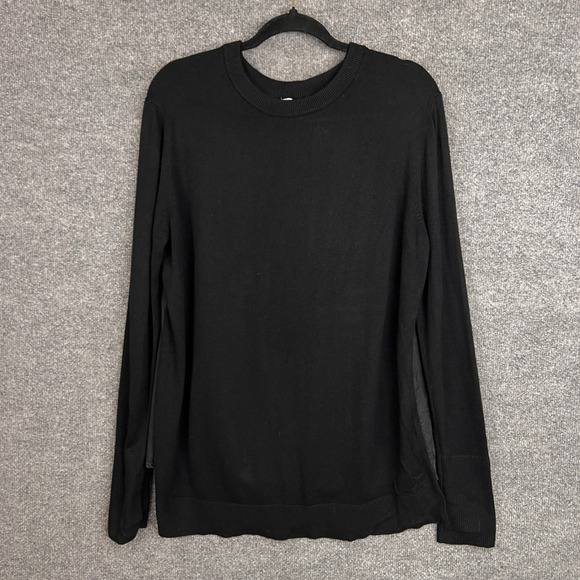 Lululemon Women's Black Long Sleeve cashmere Sweater Open Twist Back size 12 - Picture 1 of 9